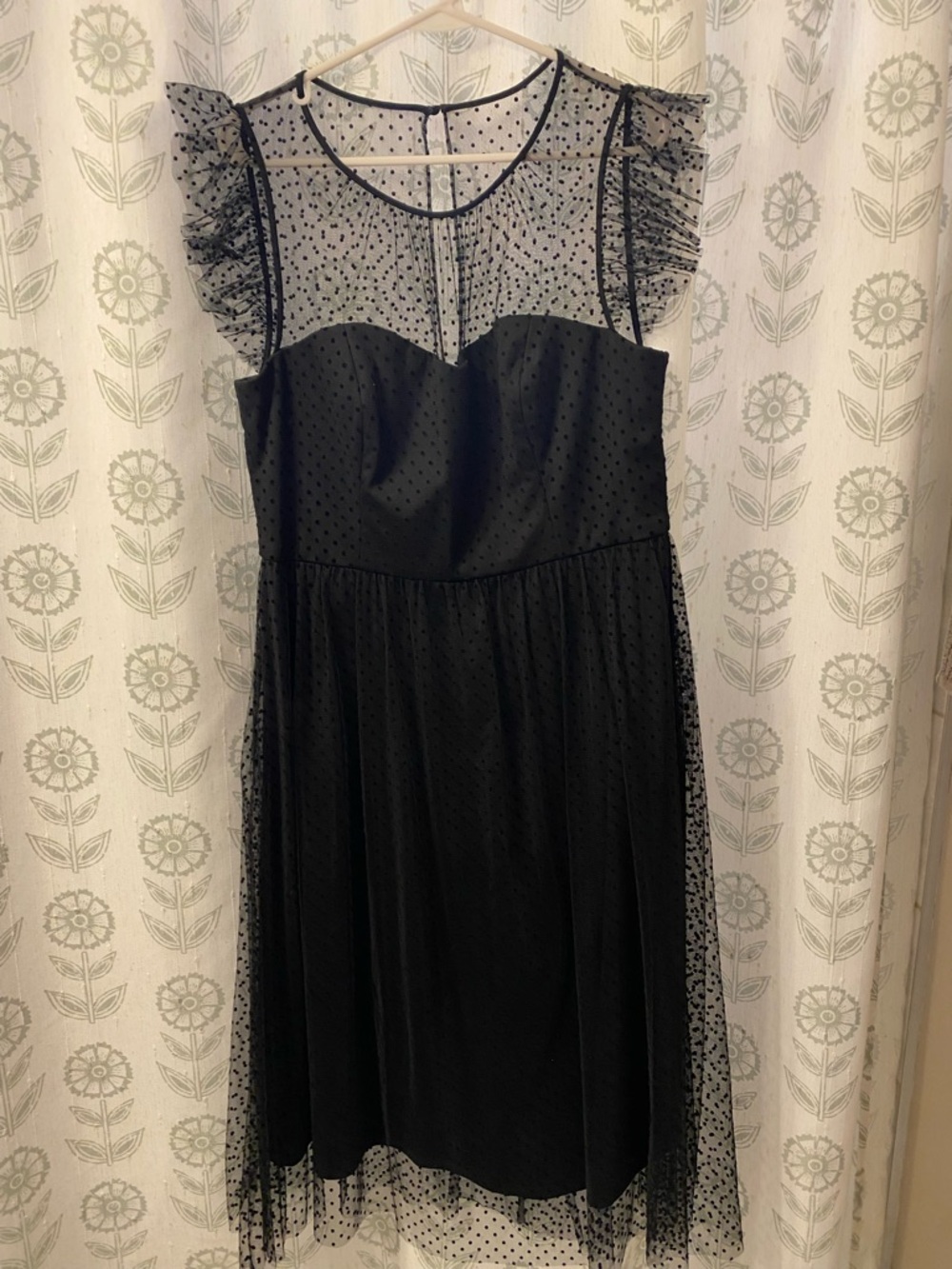 Jason Wu Black Sheer Polka Dot Cocktail Dress